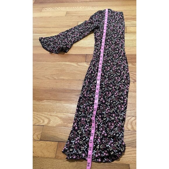 Vtg Y2K Byer Too Womens Chocolate Brown Floral Babydoll Dress Size XS Dark Fairy - Picture 10 of 12